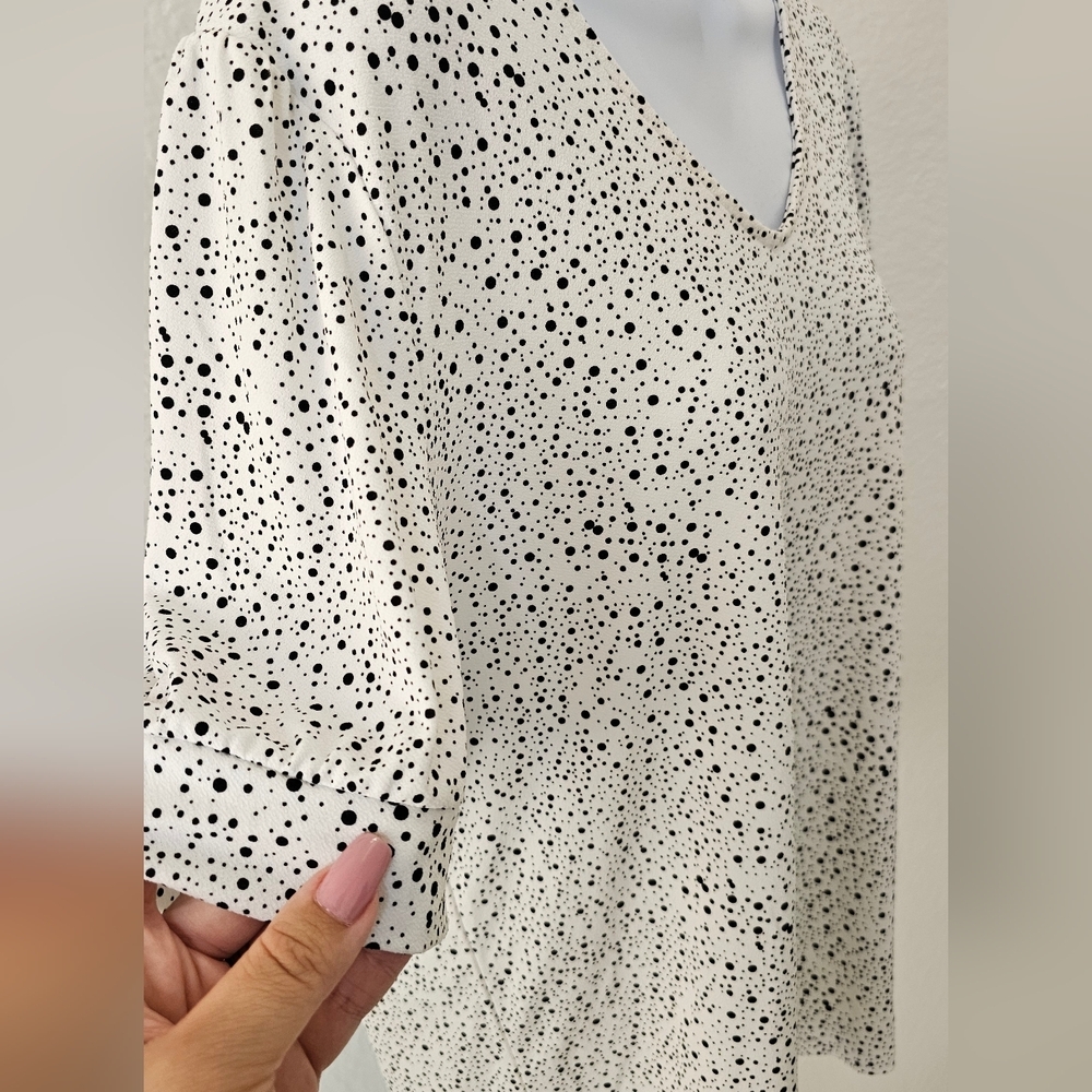 Polka Dot Women's Top - Black and White - Picture 3 of 4